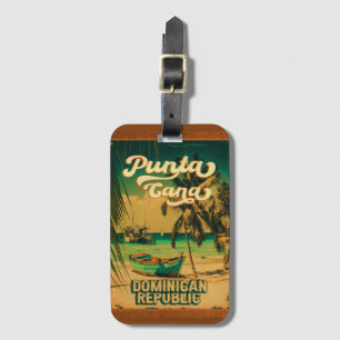 Punta Cana Dominican Palm Tree Beach Vintag Gepäckanhänger