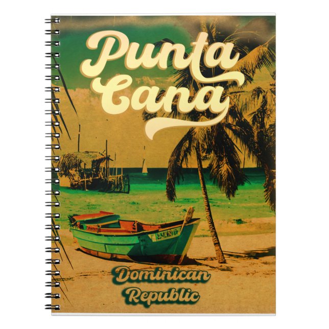 Punta Cana Dominican Palm Tree Beach Vintag Notizblock (Vorderseite)
