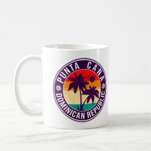 Punta Cana Dominican Palm Tree Retro Sunset Kaffeetasse