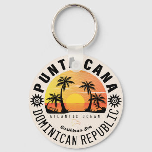 Punta Cana Dominican Retro Sunset Souvenir 60er Schlüsselanhänger