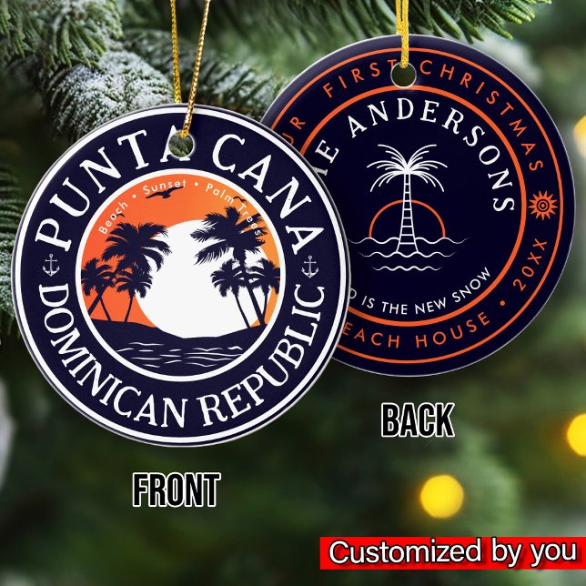 Punta Cana Dominikaner Anker Familienurlaub Sunset Keramik Ornament (Von Creator hochgeladen)
