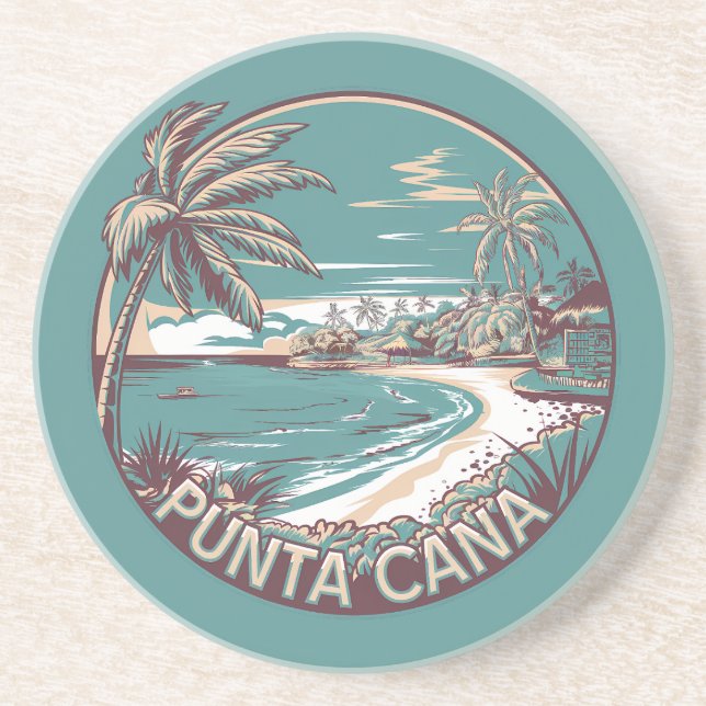 Punta Cana Dominikanische Republik Abzeichen für K Getränkeuntersetzer (Vorne)