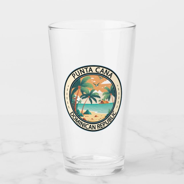 Punta Cana Dominikanische Republik Hut Abzeichen Glas (Vorderseite)