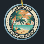 Punta Cana Dominikanische Republik Hut Abzeichen Keramik Ornament<br><div class="desc">Punta Cana Vektorgrafik Design. Die Gegend von Bávaro und Punta Cana bilden zusammen das so genannte Costa del Coco,  oder die Coconut Coast,  ein Gebiet mit üppigen All-Inklusive-Resorts.</div>