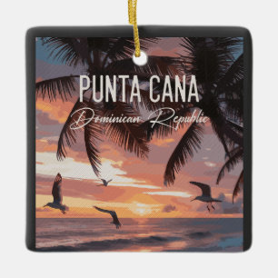Punta Cana DR Retro Möwe Souvenir tropisch Keramikornament