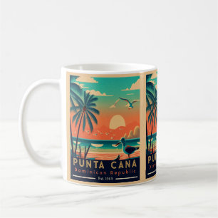 Punta Cana DR Retro Sonnenuntergang Souvenirs 1960 Kaffeetasse