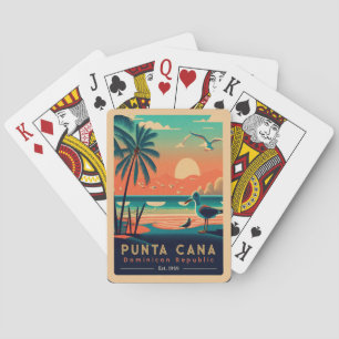 Punta Cana DR Retro Sonnenuntergang Souvenirs 1960 Spielkarten