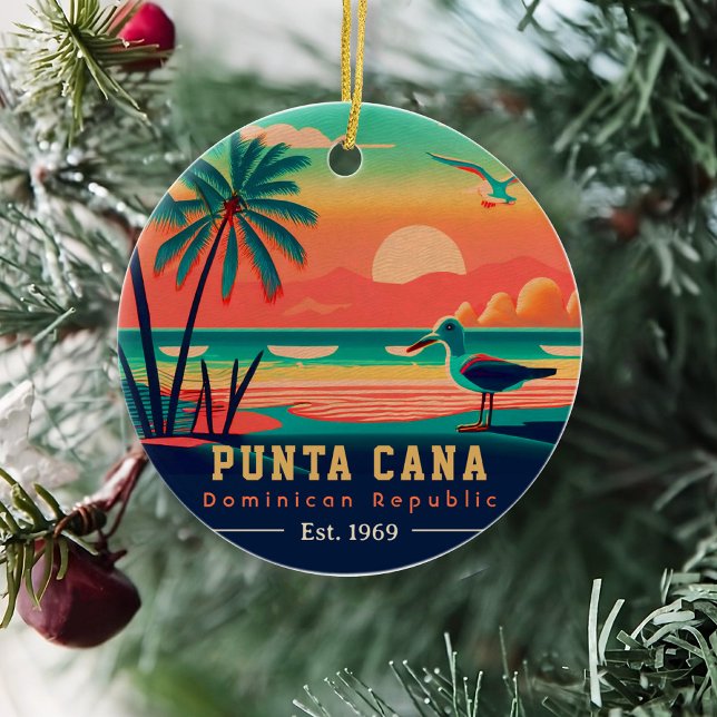 Punta Cana DR. Retro Sunset Souvenirs 1960er Keramik Ornament (Von Creator hochgeladen)