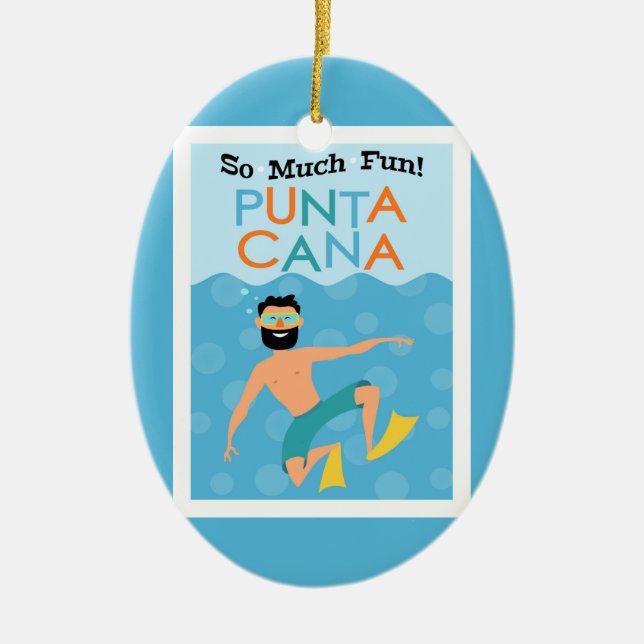 Punta Cana Fun Hipster Travel Keramik Ornament (Vorne)