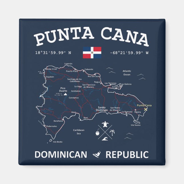 Punta Cana Karte Magnet (Vorne)