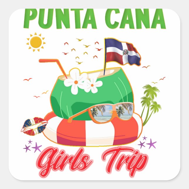Punta Cana Quadratischer Aufkleber (Vorderseite)