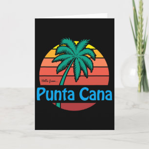 Punta Cana Retro Sommer Palme Strand Geschenk Männ Karte