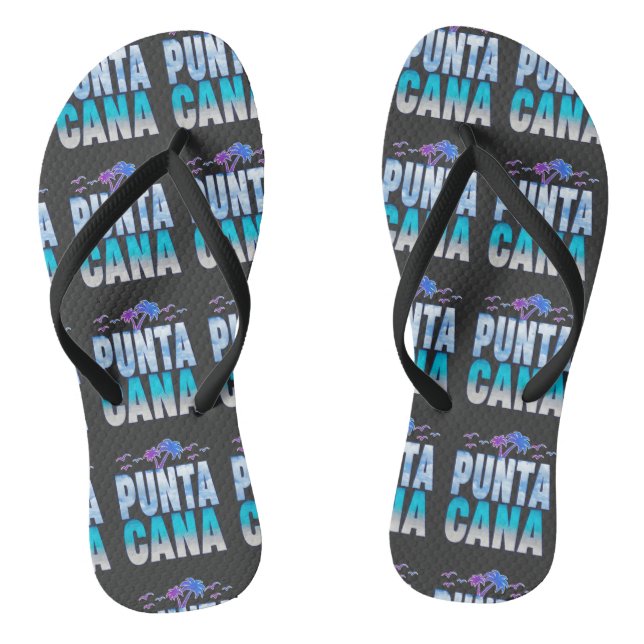 Punta Cana Sommerurlaub Matching T - Shirt Flip Flops (Fußbett)