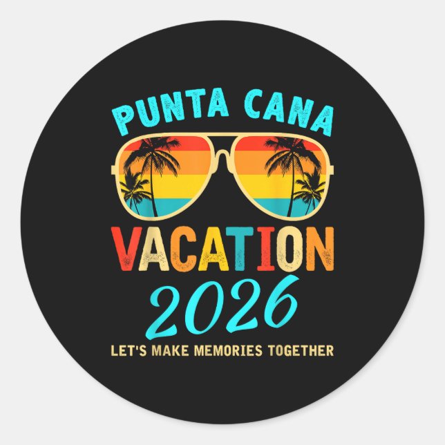Punta Cana Trip 2026 Beach Vacation Summer Hollida Runder Aufkleber (Vorderseite)