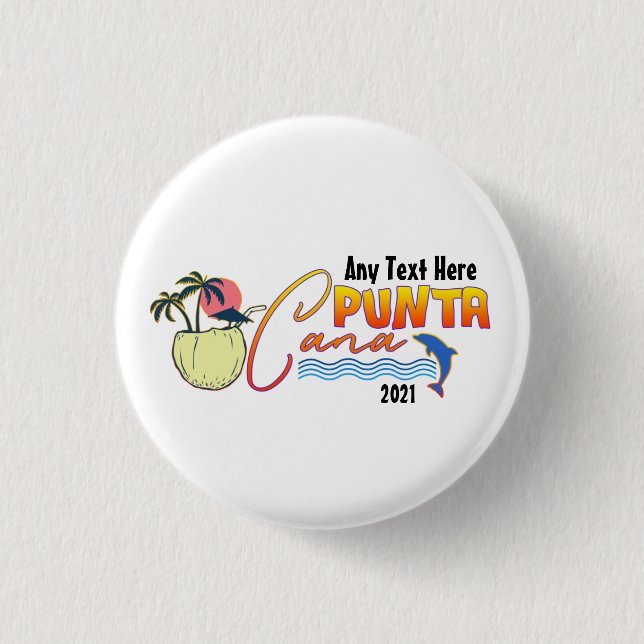 Punta Cana Vacation Beach Familie passend Button (Vorderseite)