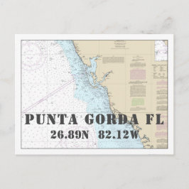 Punta Gorda FL — Breitengrad der Wasserkarte Postkarte