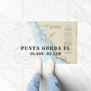 Punta Gorda FL Latitude Längengrad nautisches Boot Fußmatte
