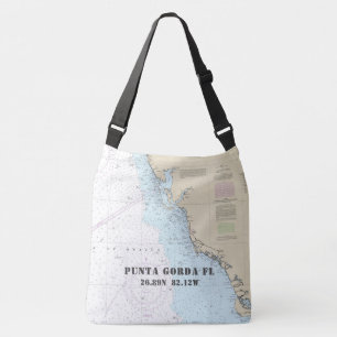 Punta Gorda FL Latitude Longitude Nautical Theme Tragetaschen Mit Langen Trägern
