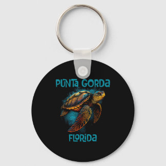 Punta Gorda Florida Fl Retro Vintage Beach Sea Tur Schlüsselanhänger