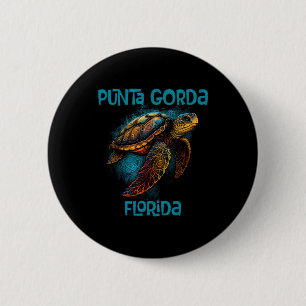 Punta Gorda Florida Fl Retro Vintage Strand Meeres Button
