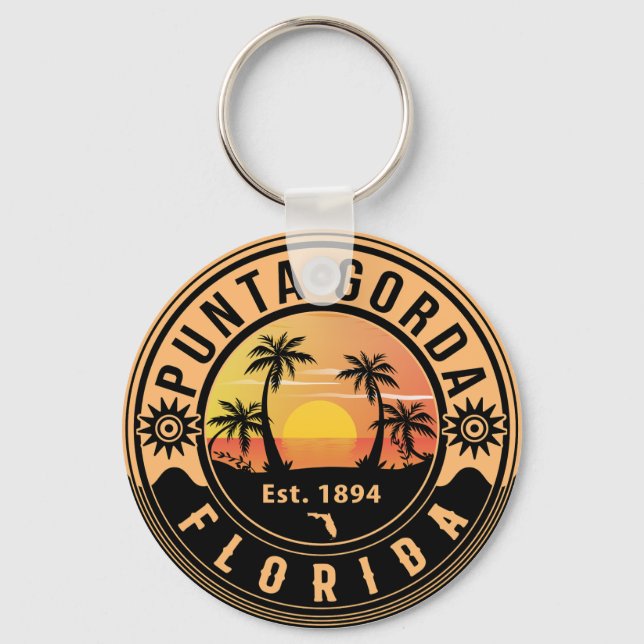 Punta Gorda Florida Retro Souvenirs Schlüsselanhänger (Vorderseite)