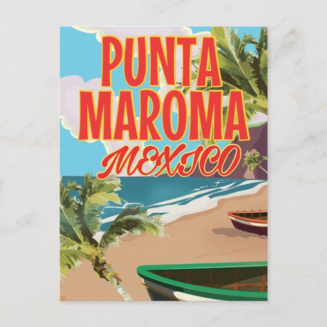Punta Maroma Beach Mexico Reiseplakat Postkarte (Vorderseite)