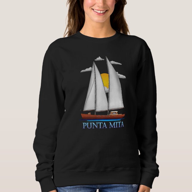 Punta Mita Küste Nautical Segelschiff Sweatshirt (Vorderseite)