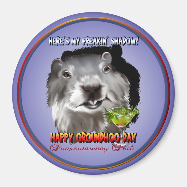 Punxsutawney Phil's Shadow Magnet (Vorne)