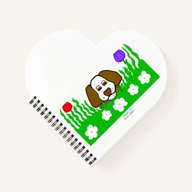 Pup N Play Heart Shaped Spiral Notebook Notizbuch (Vorderseite)