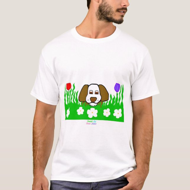 Pup N Play Men White Basic T Shirt (Vorderseite)