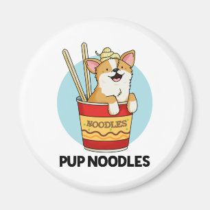 Pup Noodles Funny Cup Noodles Puff Magnet