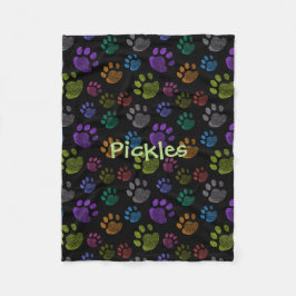 Pup Paw Fleece Dog Blanket, kleine