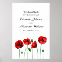 Pupies Hochzeitsempfang bedruckt. Rote Blume