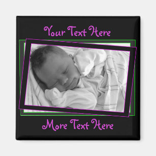 Pupille und Green Neon Frame Magnet