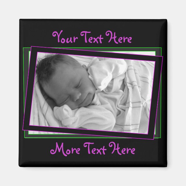 Pupille und Green Neon Frame Magnet (Vorne)