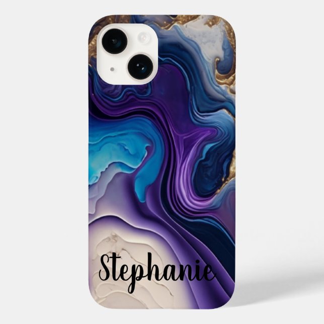 Pupillemann Rose Gold Name Script Case-Mate iPhone 14 Hülle (Rückseite)