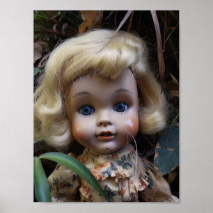 Puppe in der Yard Postcard Poster