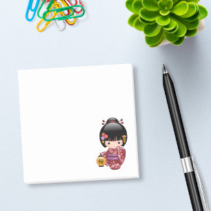 Puppe Kirschblütes Kokeshi - Kimono-Geisha-Mädch Post-it Klebezettel