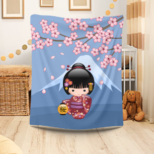 Puppe Kirschblütes Kokeshi - niedliches Fleecedecke