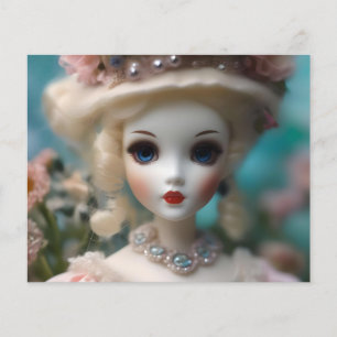 Puppe mit blauen Augen im Vintage-Look, Flyer