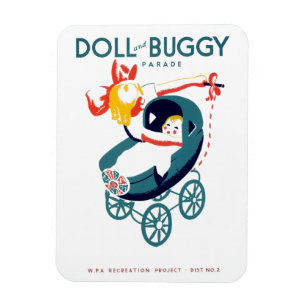 Puppe und Buggy Magnet