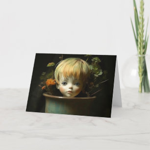 Puppen Kopf in einer Blume Pot Jeden Anlaß Gruß Karte