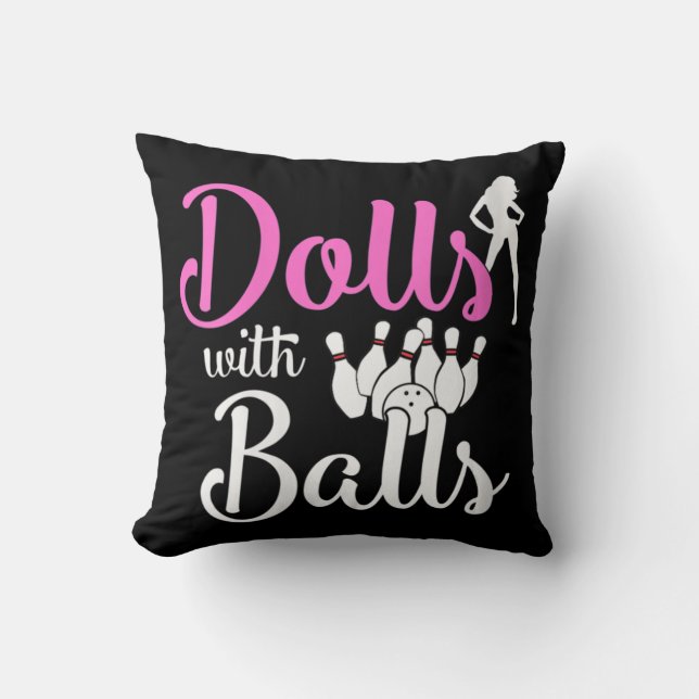 Puppen mit Balls - Bowling Girls Trip Team Bowler Kissen (Vorderseite)