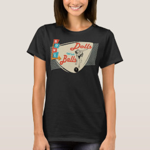 Puppen mit Vintagen Retro-Matching-Bowling T-Shirt