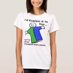 Puppen und Buntstifte Lustiges T-Shirt