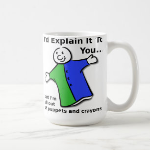 Puppen und Crayons Funny Mug Kaffeetasse