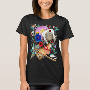 Puppen-Wunderland-Blatt botanische Flaschen-Schlüs T-Shirt