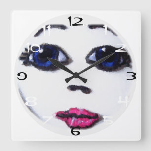 Puppenfass Quadratische Wanduhr