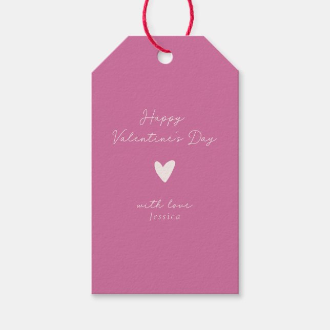 Puppenhaus Rosa Valentinstag Geschenkanhänger (Vorderseite)