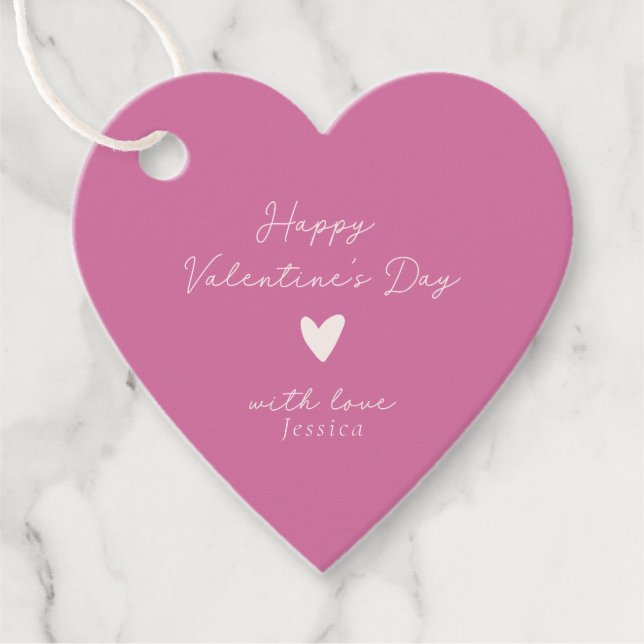 Puppenhaus Rosa Valentinstag Geschenkanhänger (Vorderseite)